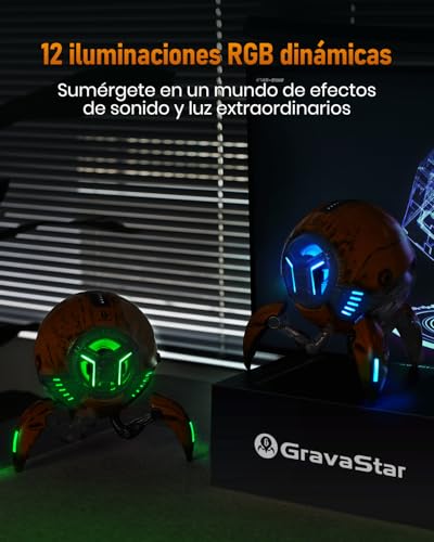 Miniatura 7 de Gravastar Altavoz Bluetooth Mars Pro Edition Amarillo Esmerilado Diseño Inalámbrico Altavoces Con Bluetooth 5.0, Aumento De Graves, Soporte Inalámbrico Bluetooth Envolvente Estéreo Altavoz