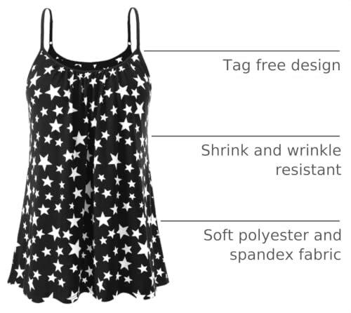 Image of Air Curvey Camisole for Women Bulid in Bra Casual Flowy Cami Adjustable Spaghetti Strap Tank Top Pleated Loose Fit S-XXXXL
