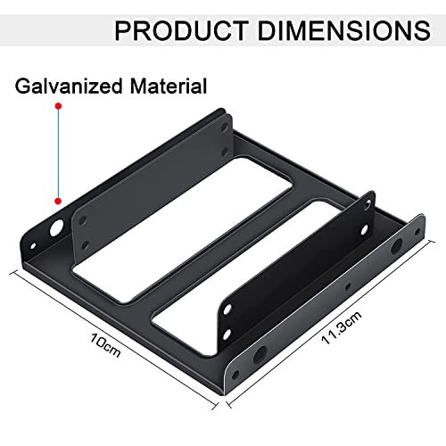 Image of XIKKART Bracket Mounting Kit 2.5 inch to 3.5 inch Internal Hard Disk Drive SSD /HDD Holder Adapter Metal Mounting Bracket Tray Kit