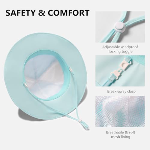 Image of BASSDASH Kids UPF 50+ Wide Brim Sun Hat for Summer Beach Outdoor