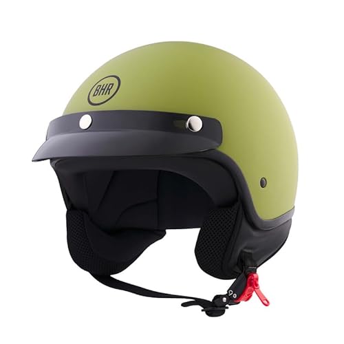 Bhr Casco Demi-Jet 839 - Casco Scooter Omologato Ece 22.06 Con Frontino E Sgancio Micrometrico - Verde Opaco Xl - 3
