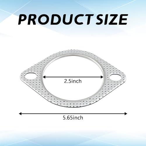 Image of 2PCS Exhaust Flange Gasket Car Exhaust Gasket 2.5-Inch Exhaust Gasket Material Exhaust Flange Bolt Kit, High Temp Seal Exhaust Pipe Gasket 2-Bolt for Exhaust Turbo Catback Headers(2.5in)