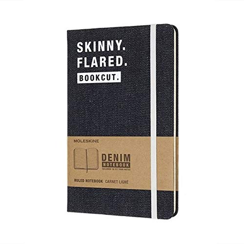 Moleskine Denim Skinny Flared Bookcut Taccuino a Righe, Copertina Rigida