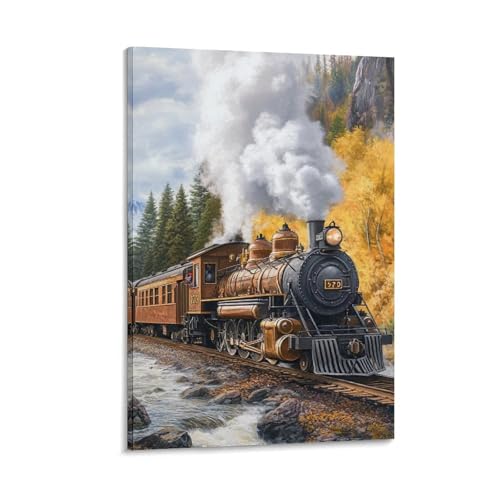 Image sur toile train à vapeur pour décoration murale chambre