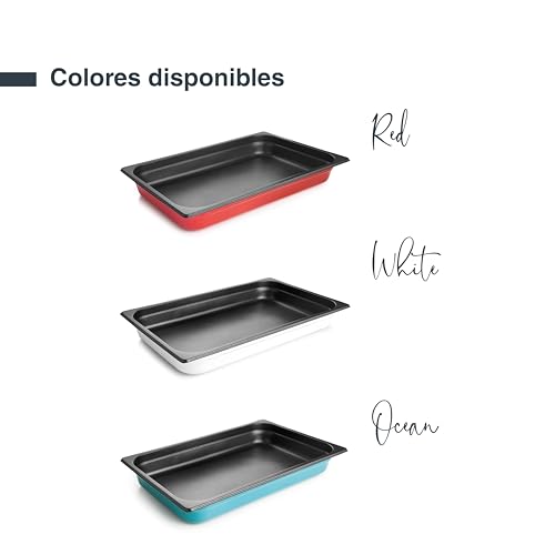 Cubeta induction Lacor roja con antiadherente QuanTanium para horno 7