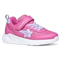 Geox J SPRINTYE Girl A Sneaker, Fuchsia/Lilac, 4.5 UK