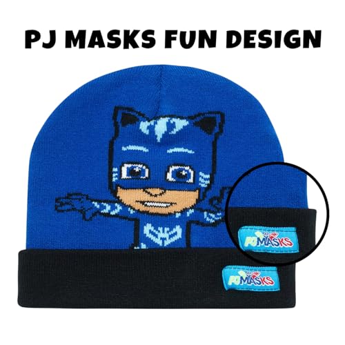 Image of PJ Masks Winter Hat and 2 Pair of Gloves or Mittens Set (Age 2-7)