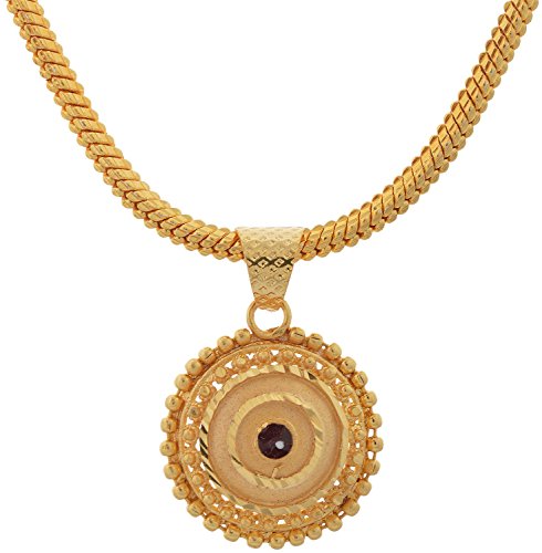 Image of Handicraft Kottage 1gm 22Ct Gold Plated chain with Pendant | latest & Stylish Celebrity Inspired Chain /Necklace /Jewellery Set /Fashion jewellery for Men, Women Boys Girls