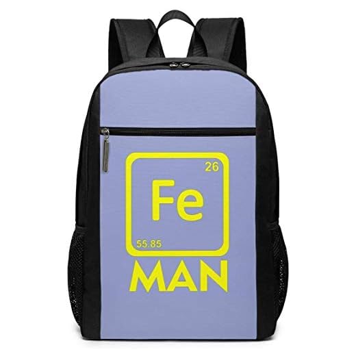 URMOER Unisex mångsidig axelväska ryggsäckar skola bokväska vardaglig dagväska laptopväska 17 tum kemi Fe periodiska systemet