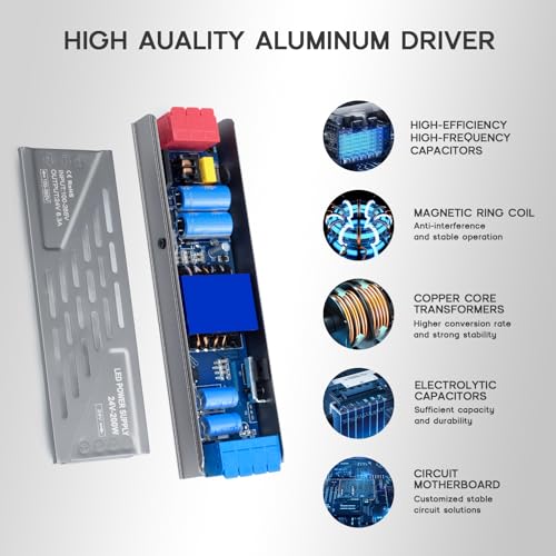 Image of LED Driver 100 Watts Power Supply 100V-265V AC to 12V DC Converter,Quiet and Small Transformer Low Voltage Output for Strip Light,Lamp