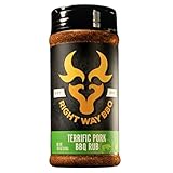Right Way BBQ Terrific Pork Rub - All-Natural BBQ Seasoning for Pork, Chicken, and Ribs | No MSG, Gluten-Free, Sugar-Free, Anti-Caking Agent-Free | Savory and Sweet Blend with Granulated Garlic, Smoked Paprika, and Black Pepper | Perfect for Grilling, Smoking, and Roasting