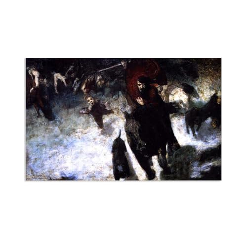 Tableau Franz Von Stuck Poursuite sauvage impression toile déco 128x80cm