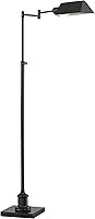 Vista 8 de Regency Hill Jenson Traditional Farmhouse Adjustable Pharmacy Floor Lamp Standing Base Swing Arm 54" Tall Dark Bronze Metal Bright Downward Light