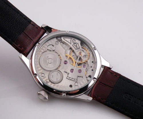 44mm Black Dial White Number Men's Women's Wristwatch 6498 Movement Hand-wound Mechanical