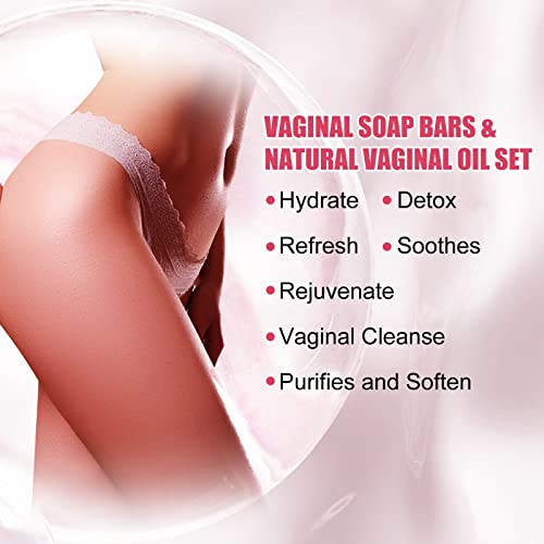 Ropalia Yoni Soap Bars & Natural Yoni Oil Set, Natural Yoni Oil Vaginal Wash For Women Feminine Wash Vaginial Deodorants Ph Balance, Eliminates Odor, Feminine Oil,Vaginal Care Soap #TOP2