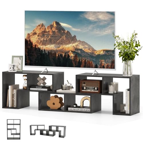 CASART TV Stand for TVs up to 65”, Free Combination Media Entertainment Center 3PCS DIY Wooden TV Console Table, Modern TV Cabinet Home Office Storage Shelf Unit for Living Room Bedroom (Grey)