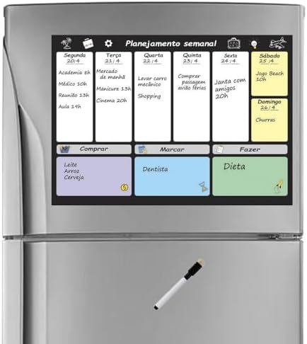 Quadro Planejamento Tarefas Semanal Planner Agenda Compromissos M...