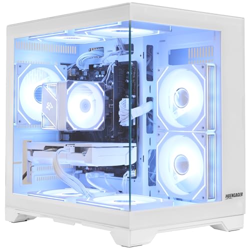 Image of Gaming PC Desktop, AMD Ryzen 5 5500 6-Core 3.6GHz, RX 6500 XT 4GB, 16GB DDR4 RAM, 1TB NVMe SSD, Software-Controlled Lighting, Windows 11, Prebuilt Gaming Computer for 1080p Gaming & Streaming, White