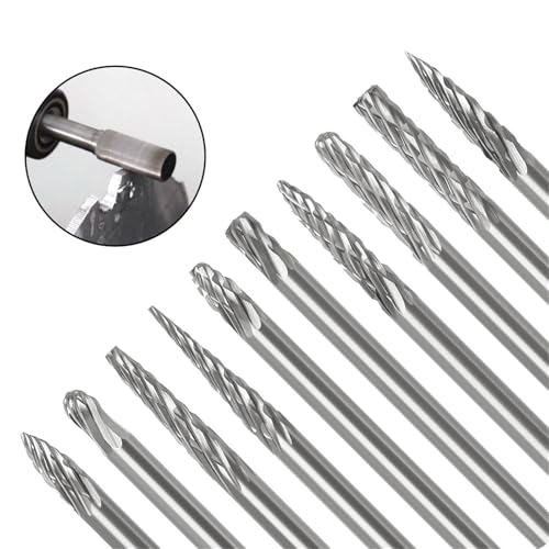 Juego de 10 fresas rotativas de doble corte 3×3 mm miniatura 3