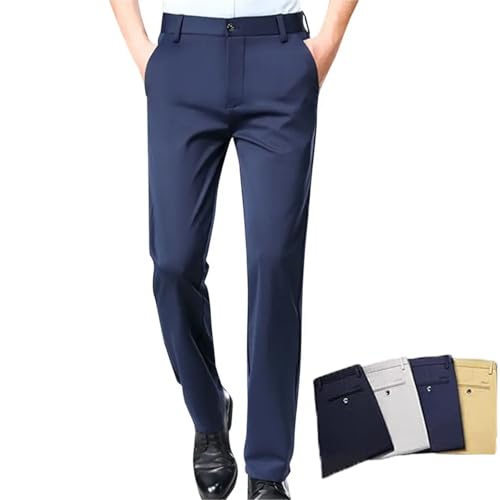 Silamone Timeless Stretch Pants, Timelessflex - Men's High Stretch Straight Fit Pants, Calormas Mens Trousers