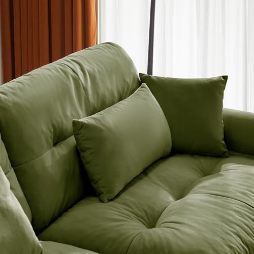 Image of SoarFlash Velvet Sectional Middle Position Sofa, Green