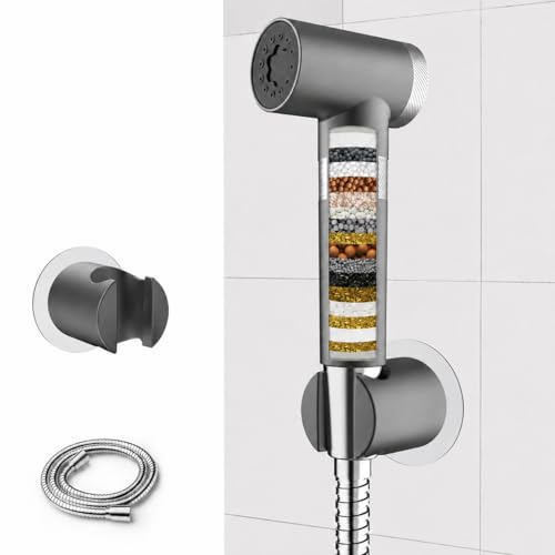 FEELSO Handheld Toilet Bidet Sprayer with Filter, Adjustable Water Pressure Filtered Jet Spray for Toilet with Leak-Proof Bidet Hose for Diaper Sprayer, Feminine Hygiene, Pet Shower & Muslim Shower