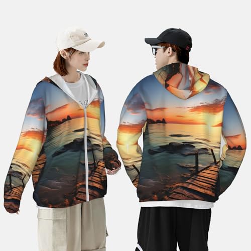 Chaqueta para hombre con protección solar UPF 50+ manga larga con capucha miniatura 2