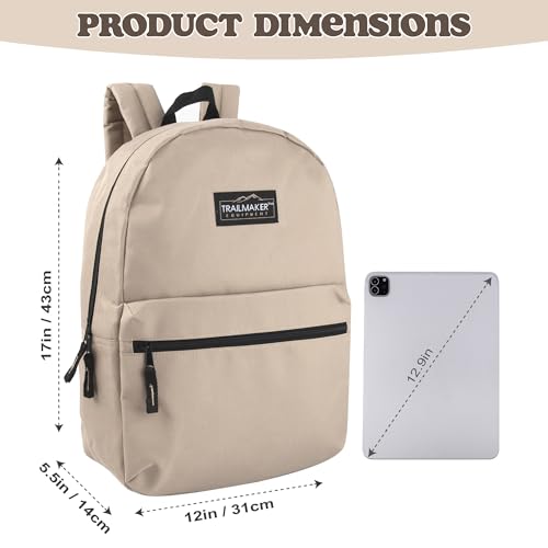 Image of Trail maker Classic 17 inch Backpacks with Adjustable Padded Straps | School Backpacks for Girls, Boys