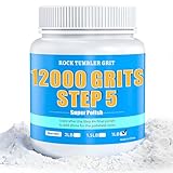 12000 Grit Rock Tumbler Polish – Aluminum Oxide Final Stage (Step 5), Ultra Fine Polishing Powder for Mirror Finish & High Gloss Shine, for Rocks, Gems & Glass, Compatible with All Rock Tumblers, 1 LB
