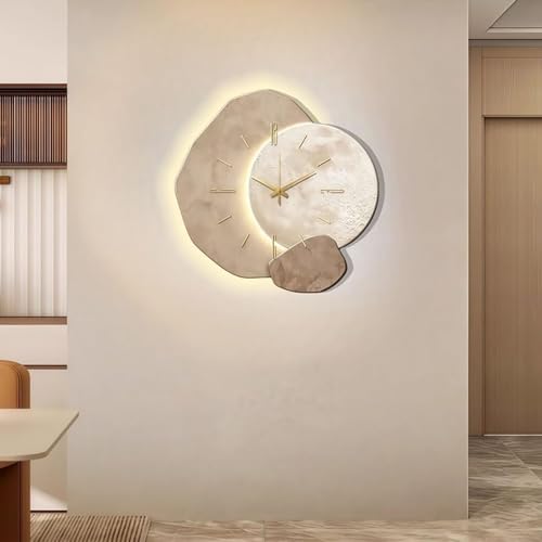 PVYGDXYI Orologio creativo da appendere con luce a LED, orologio da parete luminoso, orologio decorativo semplice per casa, ristorante, hotel, 60 x 60 cm