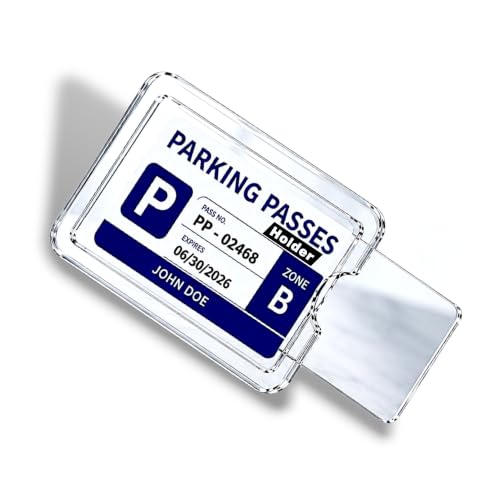 Image of Car Card Holder for Windshield Glass, Transparent, Professional Look, Display Any Card
