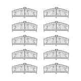 10 Stück Gartentor-Modell, Miniatur-Architekturzaun, weiß, DIY-Dekoration, Bastel-Szene, Tisch, Hof, Landschaft, Höhe 3,5 cm