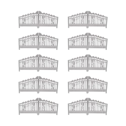 10 Stück Gartentor-Modell, Miniatur-Architekturzaun, weiß, DIY-Dekoration, Bastel-Szene, Tisch, Hof, Landschaft, Höhe 3,5 cm