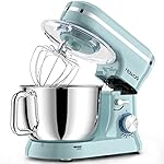 HOWORK Electric Stand Mixer,10+p Speeds With 6.5QT Stainless Steel Bowl,Dough Hook, Wire Whip & Beater,for Most Home Cooks,Blue