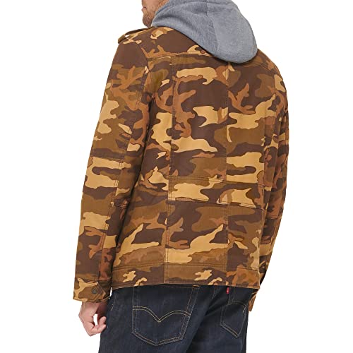 Image of Levi's Men's Washed Cotton Hooded Military Jacket (Regular & Big & Tall Sizes)