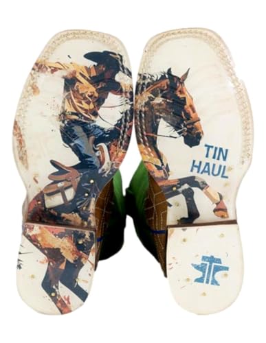 Tin Haul Kid`s Gridlock Ride Em Cowboy Tan Cowboy Boot Brown 13 M3