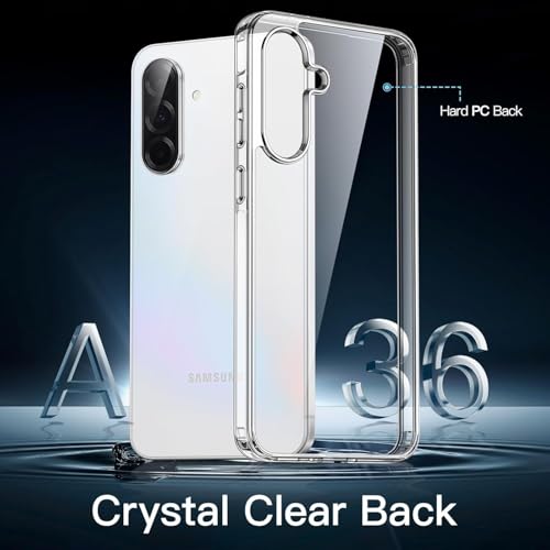 Image of REALCASE Silicone Samsung A36 5G Back Cover Case, Scratch Resistant Protective Crystal Clear Transparent Shock Proof Bumper Back Cover Case for Samsung Galaxy A36 5G