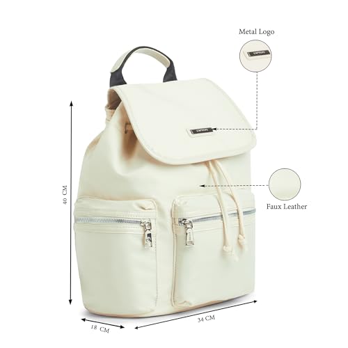 Image of Caprese Mars 24L Laptop Backpack Medium | Sleek & Functional Commuter Bag with Multiple Pockets | 2 Compartments with Trolley Sleeve | Stylish Adjustable Strap Travel Backpack for Women