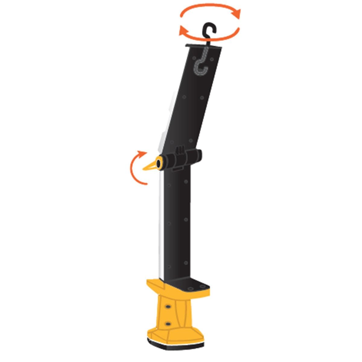 ASLO - Lampe led articulée 20W 1500Lm Portée 53m 6000K Base aimantée IP22 Lampe de poche