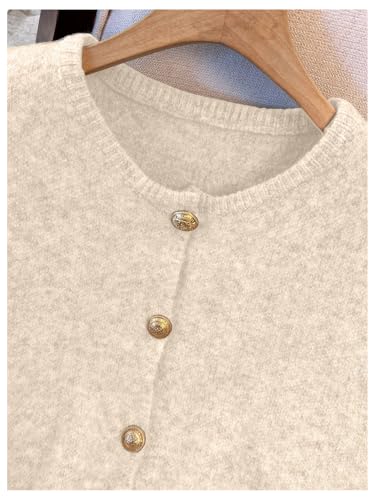Image of RoseSeek Women's Button Down Sweater Vest Sleeveless Crewneck Knit Outerwear Old Money Knitwear