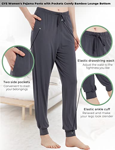 Image of GYS Women's Pajama Pants - Viscose Made from Bamboo, Joggers Pants with Pockets Comfy Lounge Sleep Pants Pj Bottoms