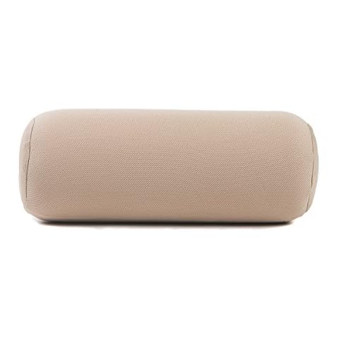 ALIBO Soft Memory Foam Pillow Office Chair Recliner Cervical Roll Pillow Office Chair Recliner Round Neck Rest Bloster Headrest Supports Travel Neck Cushion Beige 1 Piece Cover