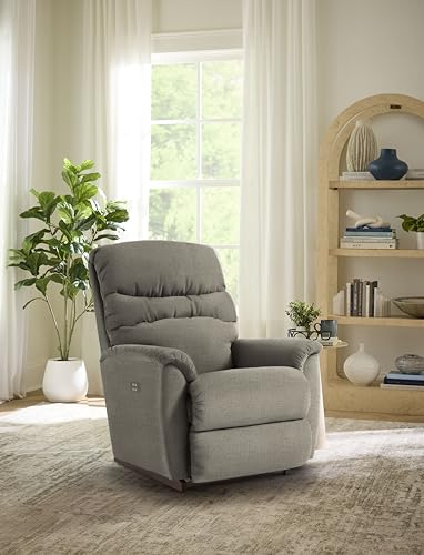 Image of La-Z-Boy Coleman Power Rocking Recliner, Grey | Plush Scaled-Down Comfort
