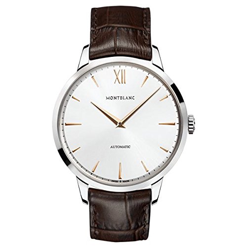 Montblanc Meisterstuck Heritage Automatic Silver Dial Brown Leather Mens Watch 110695