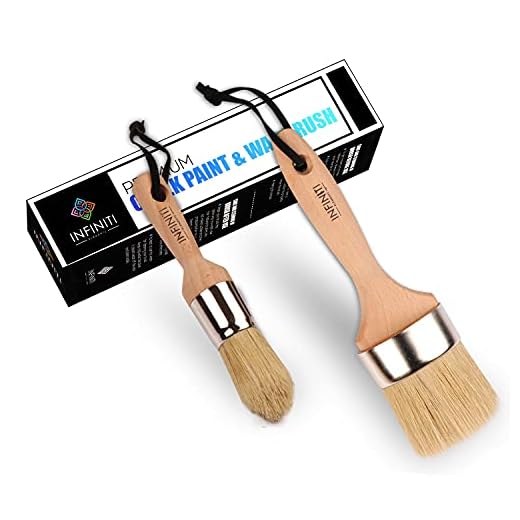 Professional Chalk and Wax Paint Brush 2PC Set!!!! Large DIY Painting and Waxing Tool | Smooth, Natural Bristles | Folk Art, Home Décor, Wood Projects, Furniture, Stencils | Reusable (Large Small 2pc)
