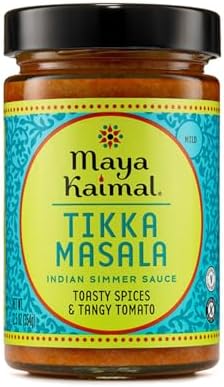 Maya Kaimal Tikka Masala Sauce, Mild Indian Simmer Sauce with Tomato and GaramMasala Spices. Vegetarian, Gluten Free, 12.5 oz