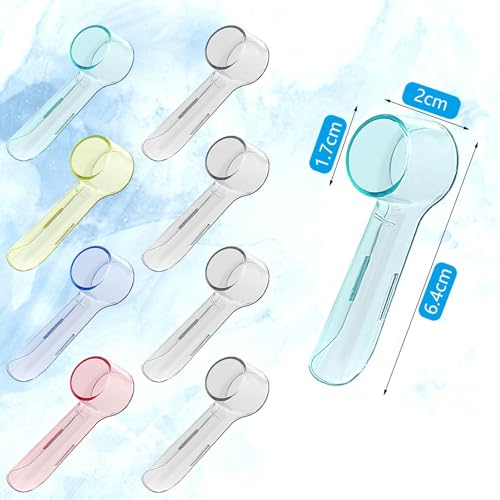 Dazkzooy Zahnbürsten Schutzkappe - 8er Set Abdeckungen für Elektrische Zahnbürstenköpfe, Reise Etui Schutzhülle – Bild 3