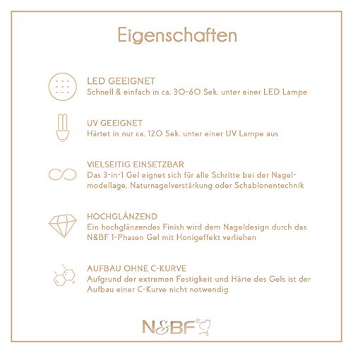 N&BF UV+LED 1-Phasen-Gel Comfort Line Rose | 15ml hochwertiges Profi 3-in1 Gel | Professionelles Allrounder Nagelgel für Grundierung, Aufbau und Versiegelung | Made in Germany – Bild 5