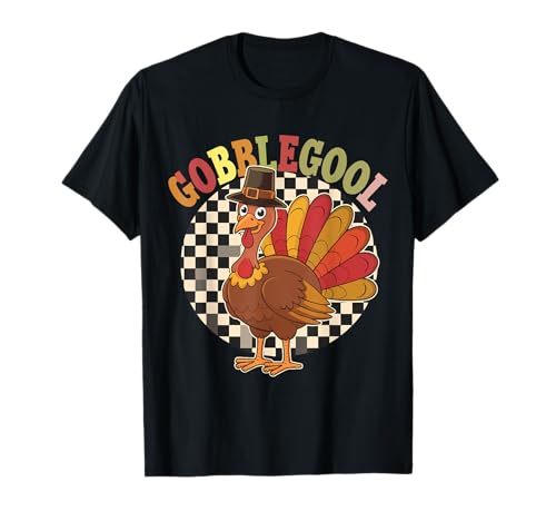 Gobblegool Thankful Turkey Day Thanksgiving Groovy Funny T-Shirt