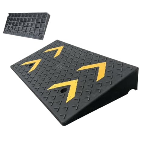 Rampa pesada para bordillo de entrada, rampa de caucho para umbral, rampas inclinadas para automóviles en aceras, camiones, bicicletas, patinetes y sillas de ruedas (9 cm / 3,54 pulgadas) miniatura 1
